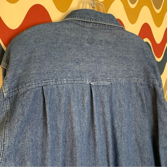 Vintage 90s Henry Grethel Denim Button Down Shirt size 16 1/2 GUC - Picture 8 of 8